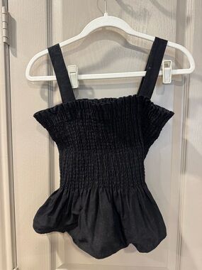 Socialite Black Peplum Tank Top - Women